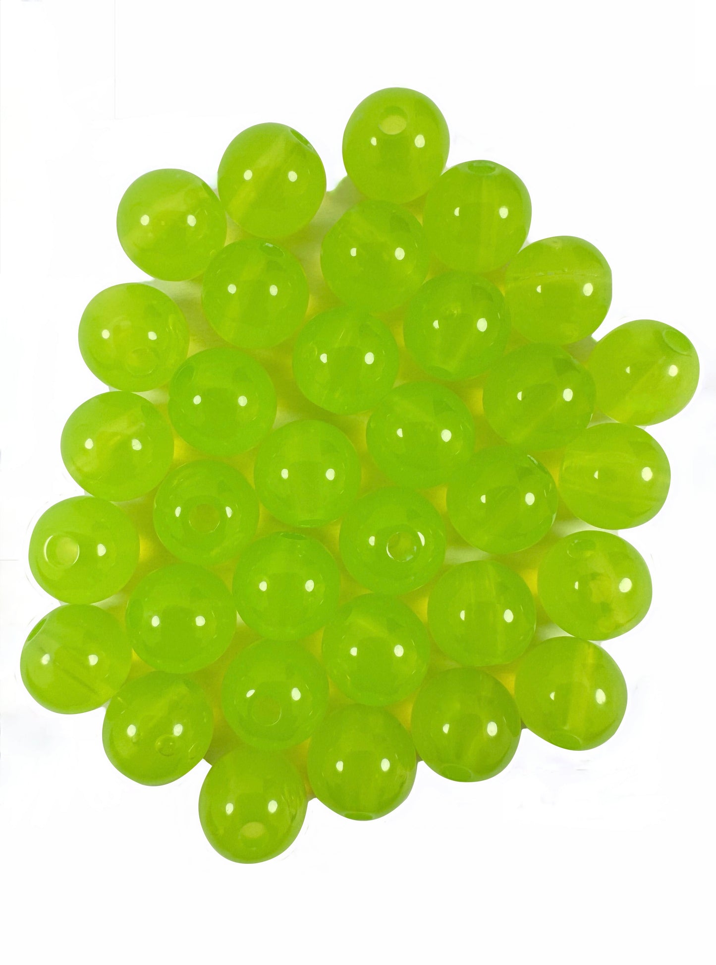 Premium Atomic Green Colour Pattern Acrylic Steelhead and Salmon Beads for Fishing – High-Quality Lure Beads in Various Sizes and Colors, Ideal for Attracting Steelhead and Salmon.