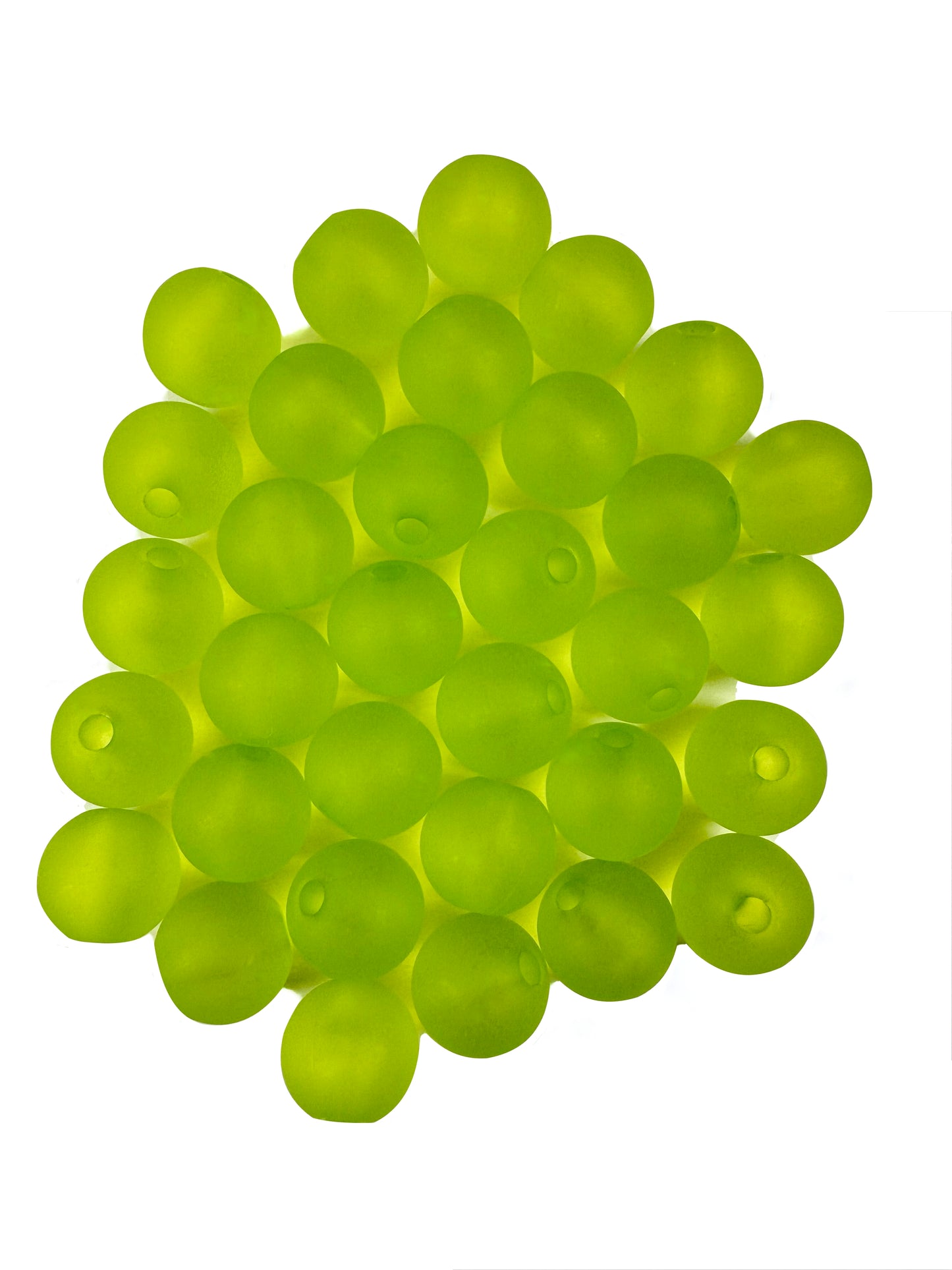 Premium Frosted Atomic Green Colour Pattern Acrylic Steelhead and Salmon Beads for Fishing – High-Quality Lure Beads in Various Sizes and Colors, Ideal for Attracting Steelhead and Salmon.