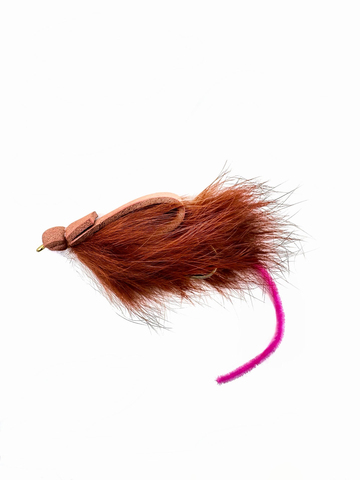 Brown Mouse Fly for Fly Fishing Topwater—Highly Effective Topwater Lure for Catching Large Trout, Bass, and Pike in Freshwater Rivers and Lakes.