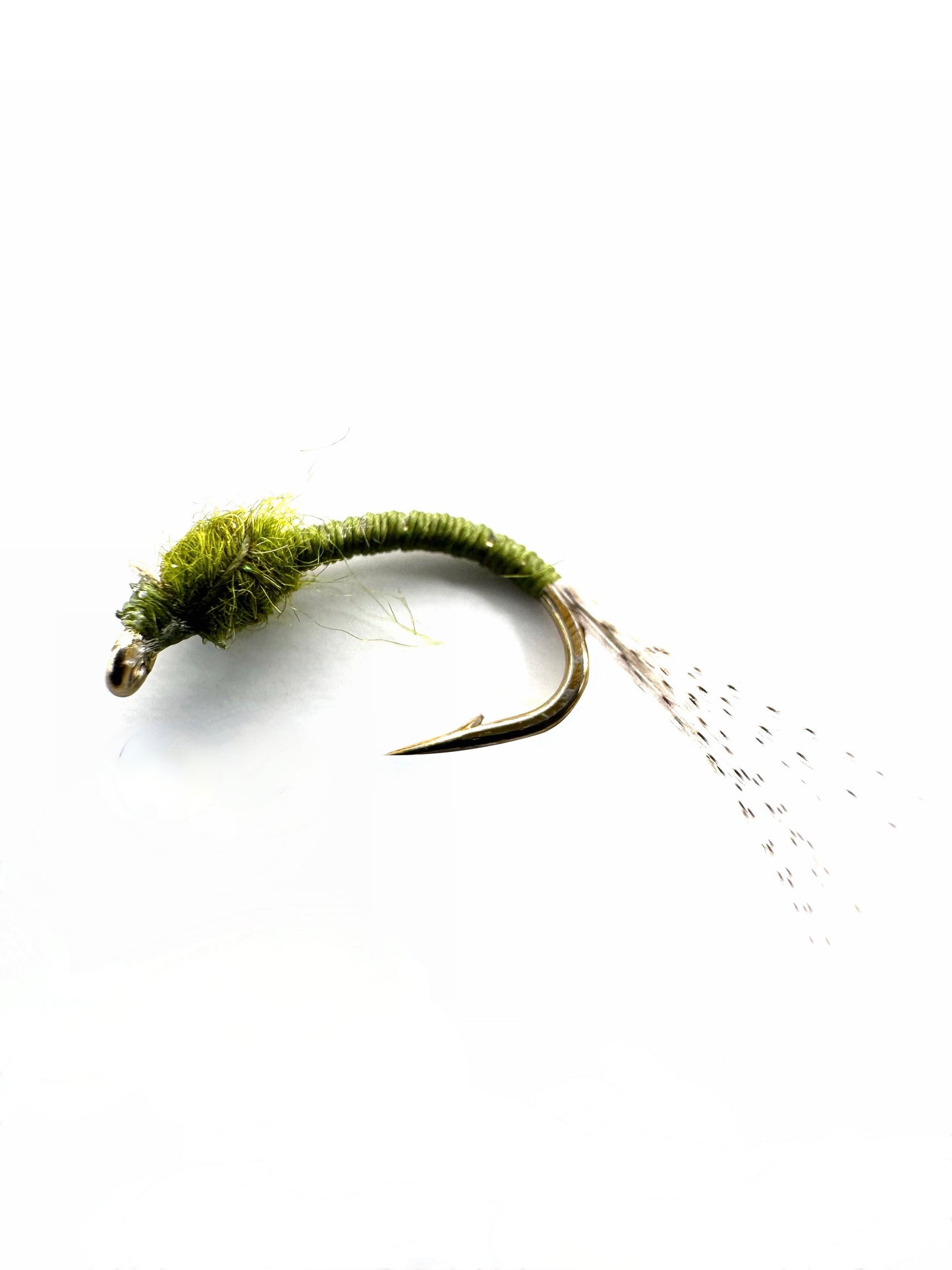 Olive WD-40 Fly for Fly Fishing – Premium Hand-Tied Emerger Nymph Pattern, Ideal for Trout Anglers Targeting Selective Fish in Clear Waters.