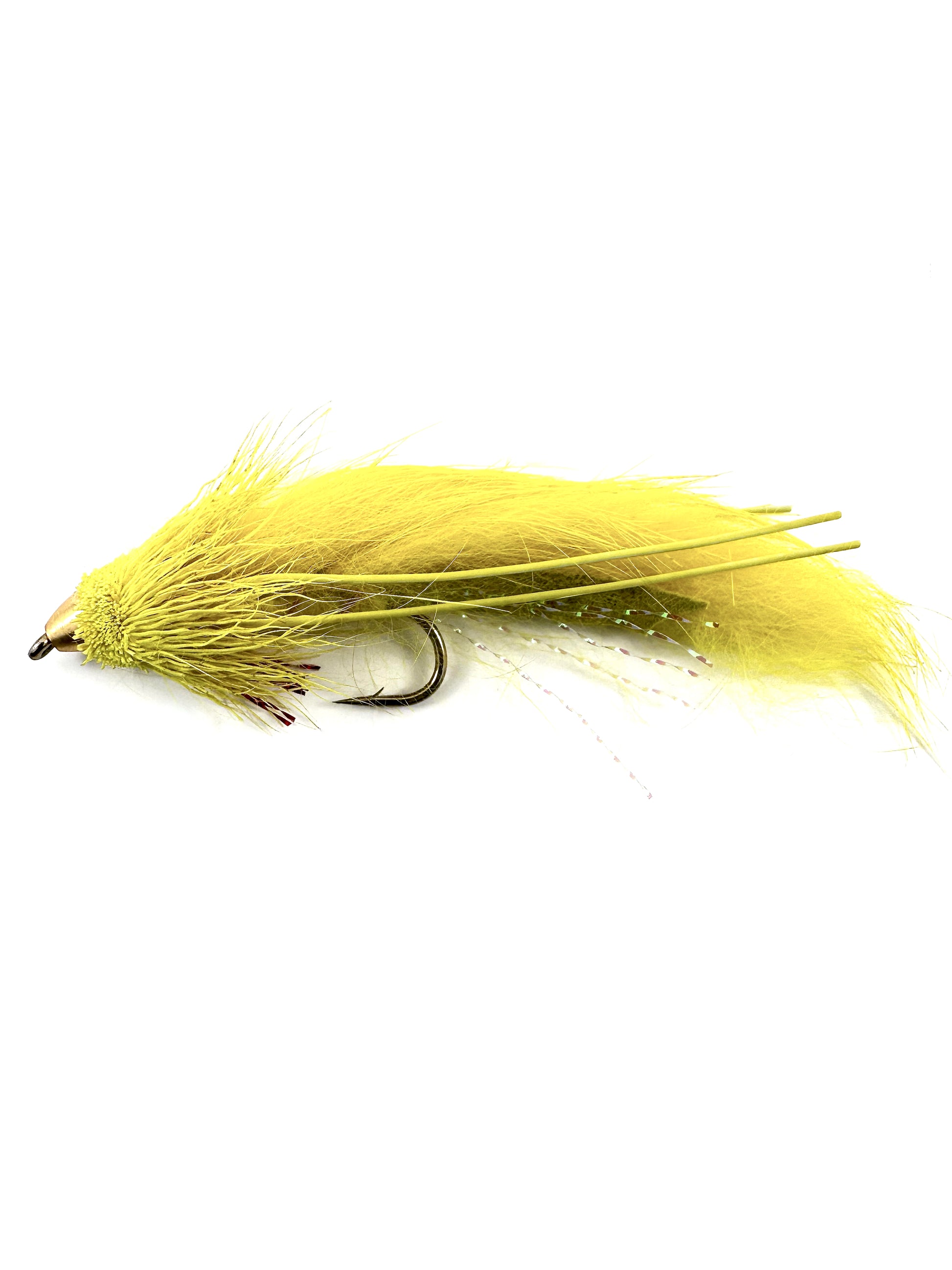 Yellow Conehead Zuddler Streamer Fly for Fly Fishing – Premium Hand-Tied Lure with Rabbit Strip and Conehead for Deep Diving Action, Ideal for Trout, Bass, and Pike Anglers.