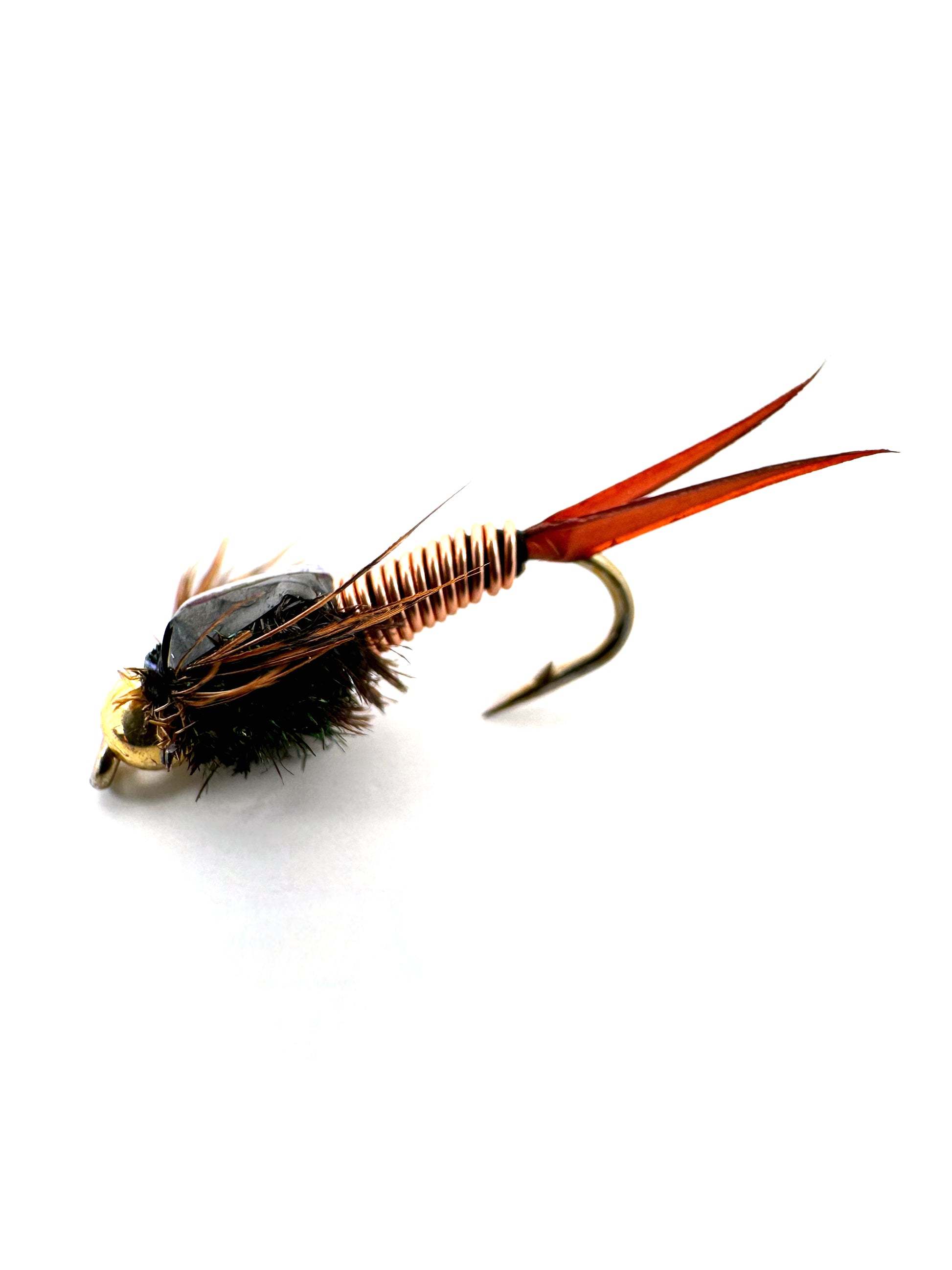 Premium Copper John Fly for Fly Fishing – Bead Head Nymph with Copper Wire Body, Effective Mayfly Nymph Imitation Ideal for Trout Anglers.