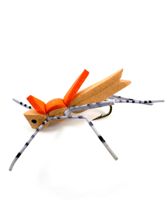 Foam Grasshopper Dry Fly for Fly Fishing – Premium Hand-Tied Lure with Natural Colors, Ideal for Trout and Bass Anglers During Terrestrial Seasons.