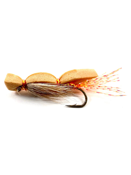 Tan Foam Skater Spey Fly for Fly Fishing—Lightweight spey pattern lure designed to catch trout, salmon, and steelhead in freshwater rivers with lifelike skating action.