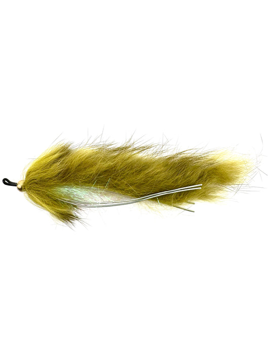 Natural Olive Graboid Leech Spey Fly for Fly Fishing—Highly Effective Fly Lure for Catching Steelhead, Salmon, and Trout in Freshwater Rivers.