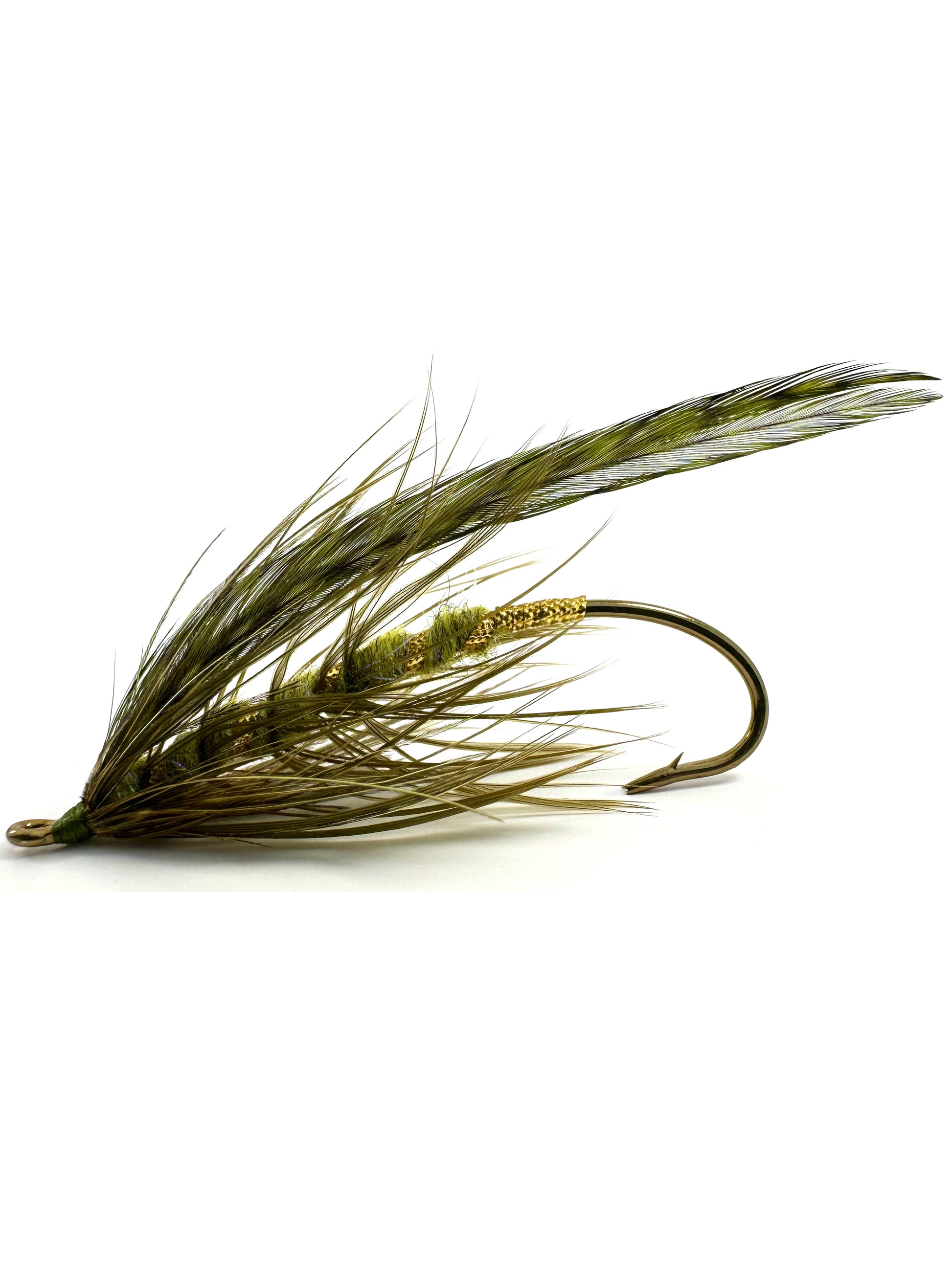 Hand-tied Classic Spey Fly for fly fishing, featuring a traditional pattern to mimic baitfish and insects. Ideal for catching salmon, steelhead, and trout. Its flowing hackle provides realistic action in the water, enhancing effectiveness during Spey casting.