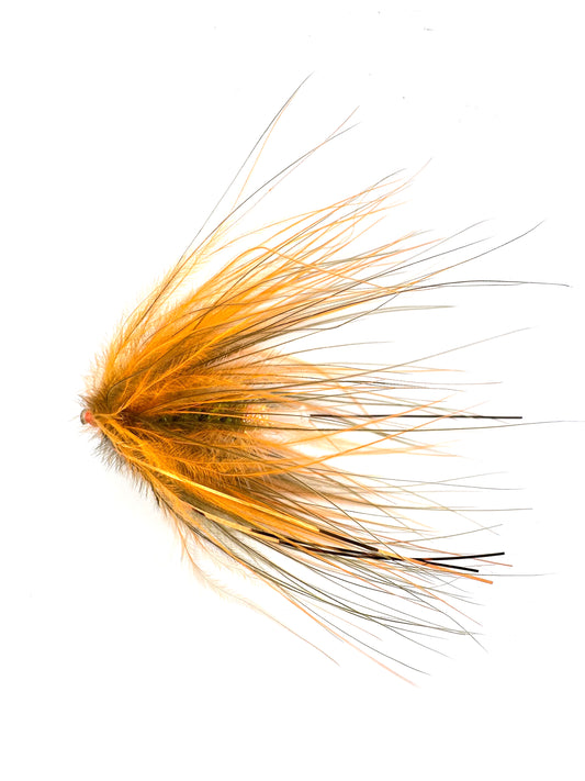 Orange Olive Hoh Bo Tube Spey Fly for Fly Fishing—Highly Effective Tube Fly Lure for Catching Steelhead, Salmon, and Trout in Freshwater Rivers and Streams.