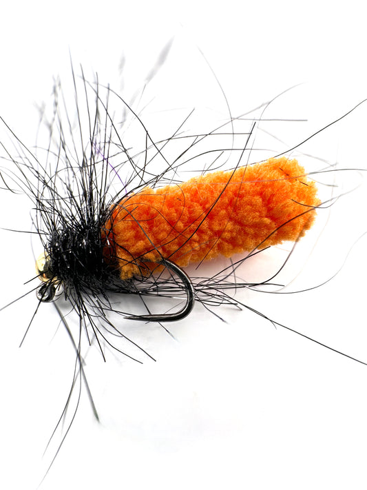 Orange Mop Fly Euro Nymph for Fly Fishing – Premium Hand-Tied Tungsten Bead Nymph, Effective for Trout Anglers Using European Nymphing Techniques.