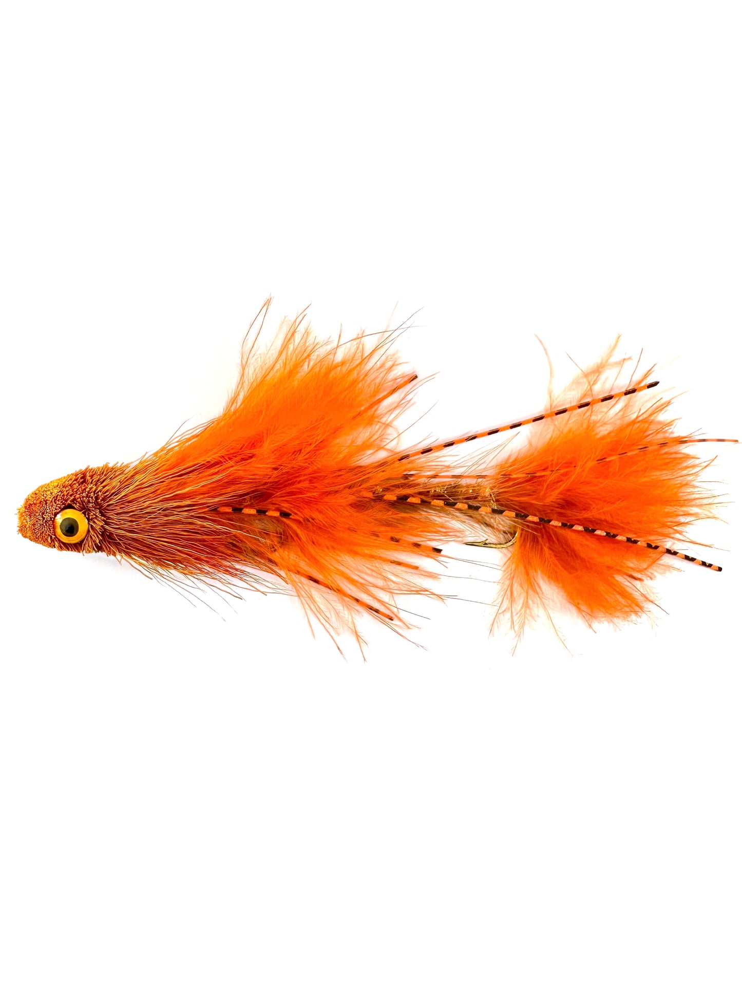 Orange Articulated Sex Dungeon Streamer Fly—a premium fly fishing lure ideal for catching large trout, bass, and pike in freshwater rivers and lakes.