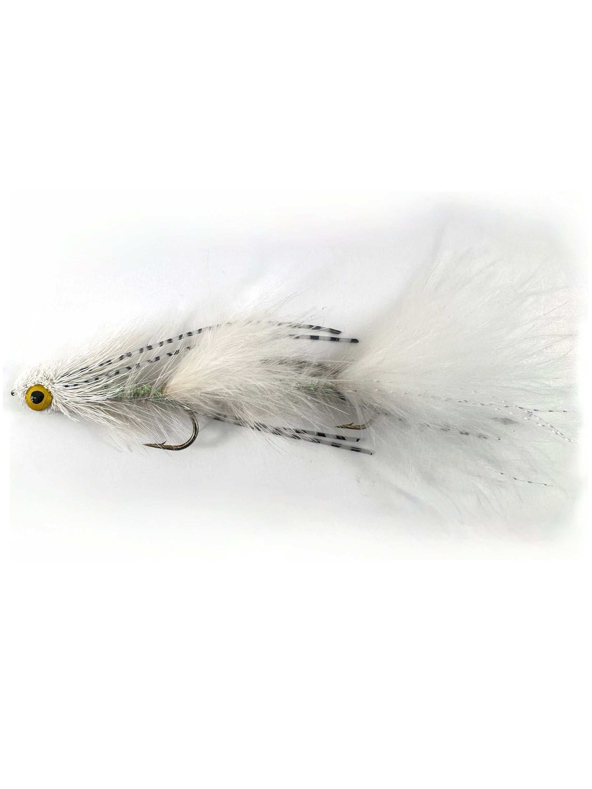 White Articulated Sex Dungeon Streamer Fly—a premium fly fishing lure ideal for catching large trout, bass, and pike in freshwater rivers and lakes.